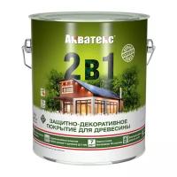 Защитно-декоративное покрытие для дерева Акватекс 2 в 1, полуматовое, 2,7 л, палисандр