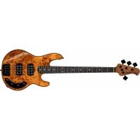 STERLING RAY34HHPB-AM-R2 бас-гитара StingRay HH in Amber with Poplar Burl Top