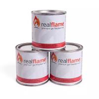 Топливо для фондю, мармитов, саджей "Real Flame" 3 банки гель 200 грамм