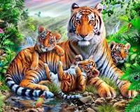 Пазлы для детей Тигрица с тигрятами Детская Логика