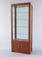 Витрина "модерн" №8 (с дверками, задняя стенка - стекло), Орех 90 x 45 x 210 см