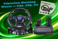 Игровой руль с педалями 3в1 Vibration Steering wheel для PS3, PS2, PC