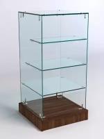 Торговый стеклянный прилавок "истра" №12 (без дверки), Орех 45 x 45 x 90.5 см (ДхШхВ)