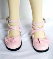 Leekeworld Shoes LS-038_M (Оригинальные туфли с бантиком: цвет розовый для кукол)