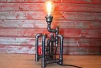 Коллекционная лофт лампа ручной работы из металла - настольная лампа в стиле Стимпанк