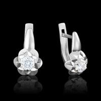 PLATINA jewelry Золотые серьги с вставками Swarovski 02-3822-00-501-1120-38