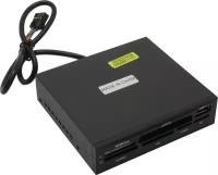 Картридер PowerCool CR-01 Black 3.5" Internal USB2.0 CF/MD/xD/MMC/SD/microSD/MS(/Duo/M2)Card Reader/Writer+1portUSB2.0