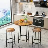 Комплект обеденной мебели Челси из 3-х предметов в стиле Лофт (1 круглый стол /2 стула)