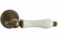 Дверная ручка Vantage V30 на круглой розетке BR/ZR состаренная бронза / состаренная керамика