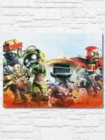 Картина по номерам на холсте игра Plants VS Zombies Garden Warfare 2 (PS, Xbox, PC, Switch) - 11056 Г 30x40