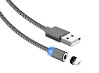 Кабель Jet.A USB -> microUSB 1.0m серый {2A, магнитная насадка} [JA-DC26]