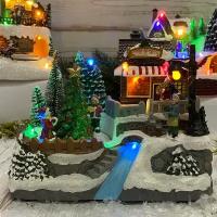 Kaemingk Светящаяся композиция Christmas Village: Украшение Елочки 21*16 см, с движением и музыкой, на батарейках 481369