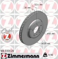 ZIMMERMANN 100333120 100.3331.20_диск тормозной!перед. 320x30/52-5x112 \ Audi A4 (8K2/B8)/Allroad/Avant/Convertible