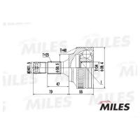 ШРУС CITROEN BERLINGO II/C3/PEUGEOT PARTNER II/207/308 1.4-2.0HDI 04- нар. +ABS MILES GA20055