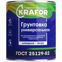 Грунтовка ГФ-021 по дереву и металлу Krafor, алкидная, 2,7 кг, красно-коричневая