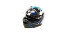 Шлем мото интеграл HIZER J5320 (M) #1 black/blue (2 визора)