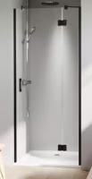 Дверь в нишу Kermi LIGA c непод. сегментом LI SFR 900x2000, Schwarz Soft+ прозрачное стекло с Kermiclean (LI SFR 09020 3PK)