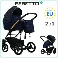 Детская коляска 2 в 1 Bebetto Torino Si (экокожа+ткань) SI03_GOLD