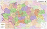 настенная карта Костромской области 130 х 85 см (на самоклеющейся плёнке)