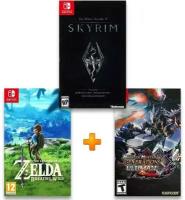 ИгроПак для Nintendo Switch: Monster Hunter Generations Ultimate + The Elder Scrolls V: Skyrim + The Legend of Zelda: Breath of the Wild