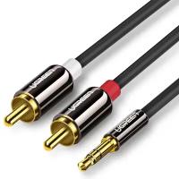 Кабель Ugreen AV116 3.5 mm to 2 x RCA Audio Cable (2 метра) чёрный (10584)