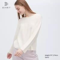3D вязаный бесшовный хлопковый свитер, белый, XXS