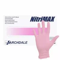 Перчатки смотровые нитриловые NitriMax 761 розовые (50 пар, M)