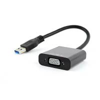 Конвертер (внешняя видеокарта) USB 3.0 (M) -> VGA (F) Cablexpert, чёрный (AB-U3M-VGAF-01)