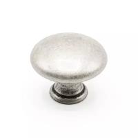 Ручка мебельная, кнопка старое серебро, 30мм