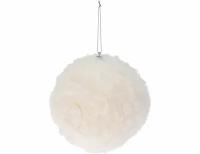 Набор ёлочных шаров пушистые снежки, искусственный мех, белый, 12 см (12 шт.), Koopman International AAE324030-набор
