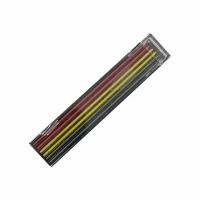 Грифели графитовые для карандаша 2,8 мм цветные 6 шт. в наборе (красн. х2, жлт. х2, черн. х2)