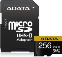 A-Data Флеш карта microSD 256GB A-DATA Premier ONE microSDXC Class 10 UHS-II U3 V90 275MB/s (SD адаптер) AUSDX256GUII3CL10-CA1