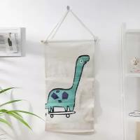 Кармашки на стену Без бренда Органайзер с карманами подвесной «Динозаврик», 3 отделения, 68×35 см