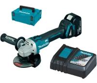 Аккумуляторная угловая шлифовальная машина Makita DGA504RME (DC18RC + 2 BL1840B + makpac 2)