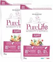 FLATAZOR PURE LIFE PUPPY для щенков всех пород с лососем и белой рыбой (2 + 2 кг)