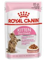 Royal Canin kitten sterilised влажный корм для стерилизованных котят,кусочки в соусе 12шт.×85гр