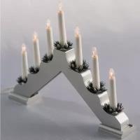 Kaemingk Светильник-горка Кристиан 40*30 см белый, 7 электрических свечей 540425