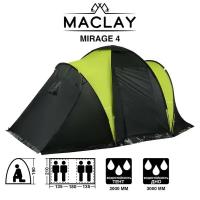 Палатка туристическая Maclay MIRAGE 4, р. 450х210х190 см, 4-местная, двухслойная