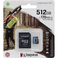 Карта памяти Kingston SDCG3 512 GB, чтение: 170 MB/s, запись: 90 MB/s, черный