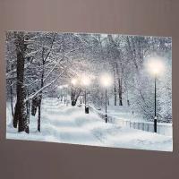 Kaemingk Светодиодная картина Snowfall in Stuttgart 58*38 см, на батарейках 485485
