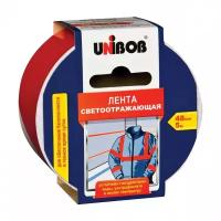 Клейкая лента светоотражающая 48 мм х 5 м красно-БЕЛАЯ UNIBOB 48984 604164 (1)