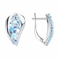 Серебряные серьги Diamant online 242633 с топазом, Серебро 925°