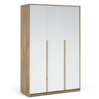 Шкаф для одежды белый 1,4 м Мишель трехдверный без зеркала в спальню, комнату, гостиную, прихожую, детскую (ШхГхВ 135х54х208см)