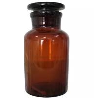 Склянка для реактивов из темного стекла с широкой горловиной и притертой пробкой 60 мл 1 шт
