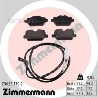 ZIMMERMANN 236231702 23623.170.2_колодки дисковые задние!\BMW E81/E87/E90 1.6i-2.0i/1.6D/1.8D 04>,Mini Cooper 1.6-2.0 10>