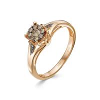 Кольцо с 15 коньячными бриллиантами из красного золота 118311 VESNA jewelry