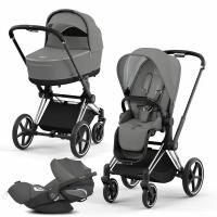 Коляска 3 в 1 Cybex PRIAM IV Soho Grey шасси Chrome/Black