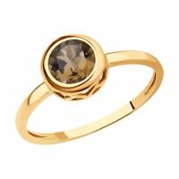 Золотое кольцо Diamant online 267672 с раухтопазом, Золото 585°, 18