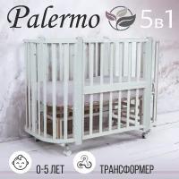 Детская кровать-трансформер Sweet Baby 5 в 1 с маятником Palermo Белый/Белый