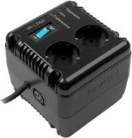 Stabilizer SVEN VR-L1500, Relay, 500W, 184-285v, 2 euro outlets, 1 розетка ІЕС 320, black, 124 ? 119 ? 124mm, 2.09kg